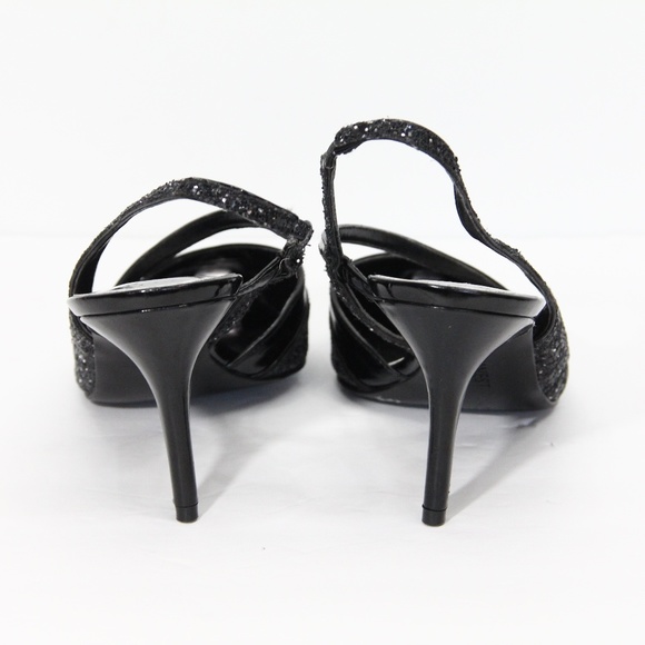 Nine West Glitter Heels sz 9.5 Black Stilettos - Picture 7 of 8